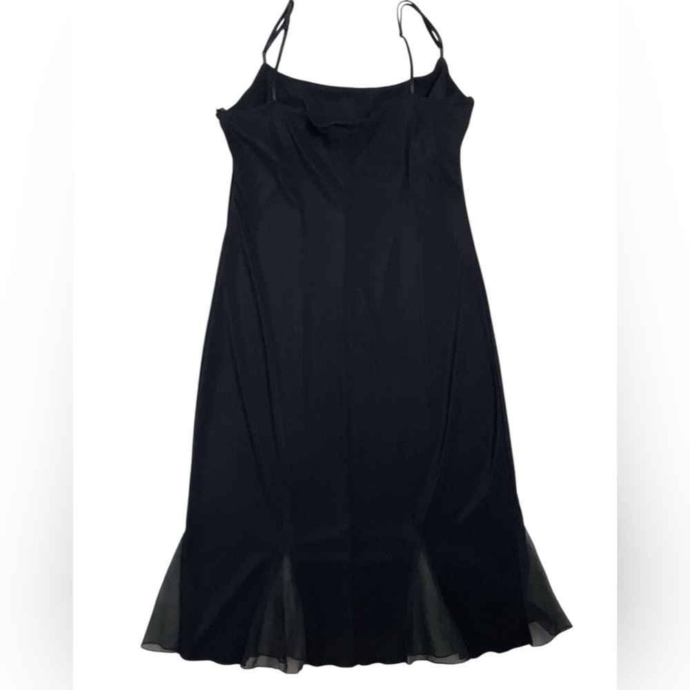 Vintage City Triangles Black Slip Dress L 90s Y2K Goth Grunge Midi Dress - Picture 2 of 6